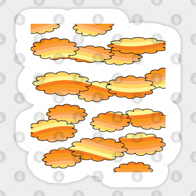 Orange wavy clouds - relaxing fun design Sticker by The Creative Clownfish